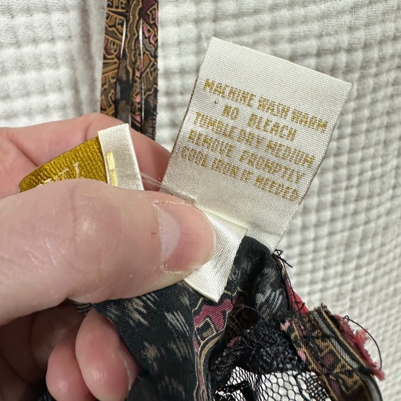 VTG Victoria's Secret Gold Label paisley lingerie lace babydoll satin sexy L - Picture 5 of 8